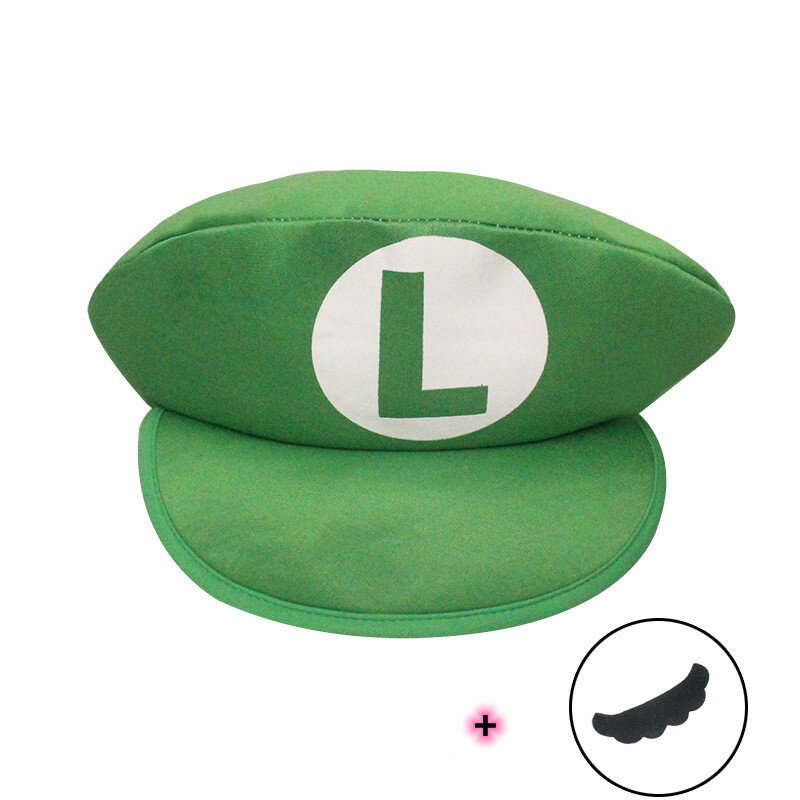 مضحك الكبار الاطفال بورس أنيمي الكرتون سوبر لعبة لويجي تأثيري القبعات اللحية الأحمر الأخضر قبعة حفلات الدعامة