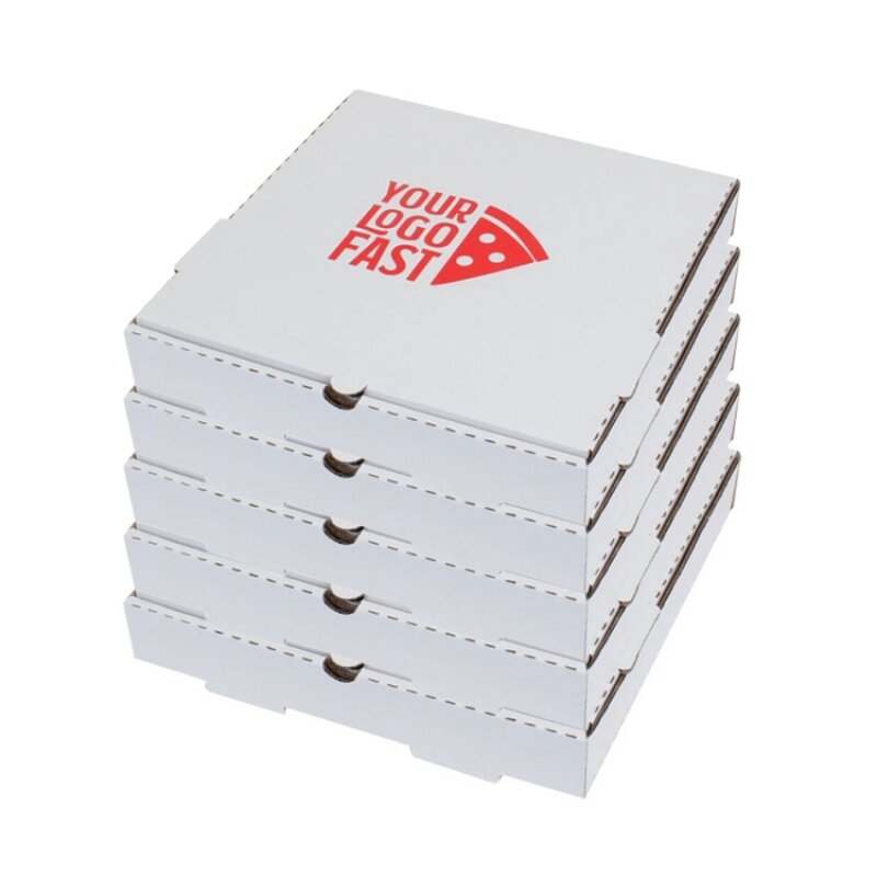 حاويات طعام بيضاء من الكرافت ، مناسبة للبطاطس المقلية برغر صندوق بيتزا ، منتجات صديقة للبيئة للاستعمال بالجملة ، منتجات مخصصة ، 9 "12" 16 "18"