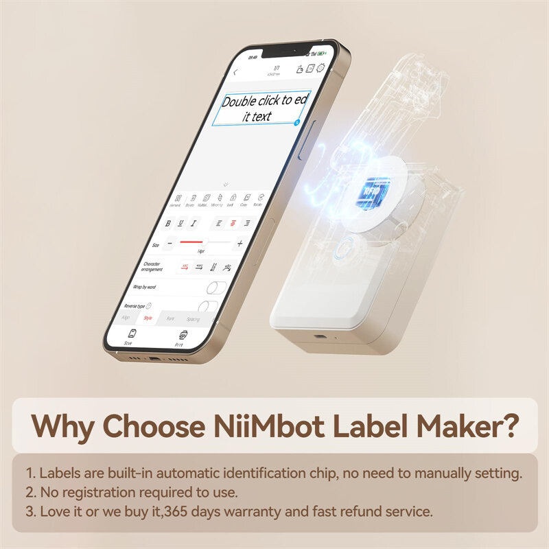 Niimbot طابعة ملصقات ذكية محمولة ، صانع ملصقات حرارية صغيرة للجيب ، ذاتية اللصق ، مكتب منزلي ، D110 ، D11 ، D101