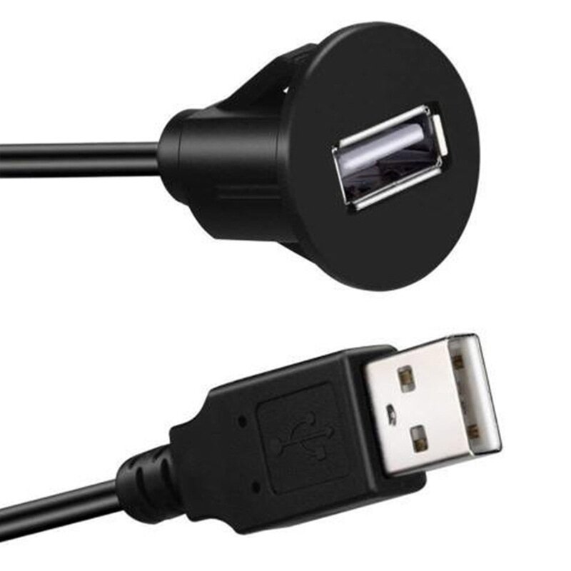 1M كابل مقبس USB2.0 سيارة فلوش جبل تمديد لوحة لوحة القيادة خط الصوت