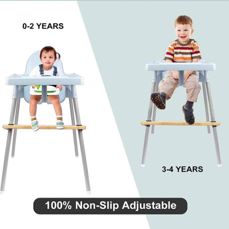 ارتفاع كرسي مسند للقدمين الطفل الكراسي العالية دواسة كرسي مرتفع مسند للقدمين الطبيعية الخيزران متوافق مع كراسي عالية حواف ممهدة