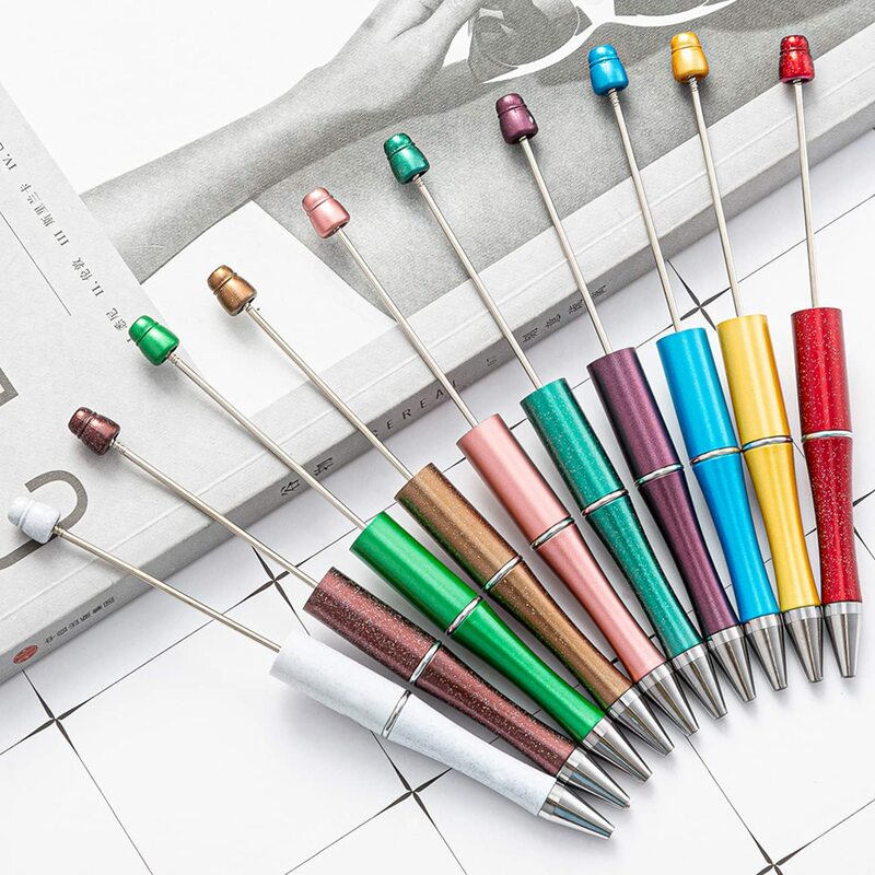 20 قطعة أقلام بلاستيكية Beadable ل الكرة نقطة القلم لتقوم بها بنفسك هدية 20 ألوان القلم Beadable القلم مدرسة اللوازم المكتبية أقلام Sationary