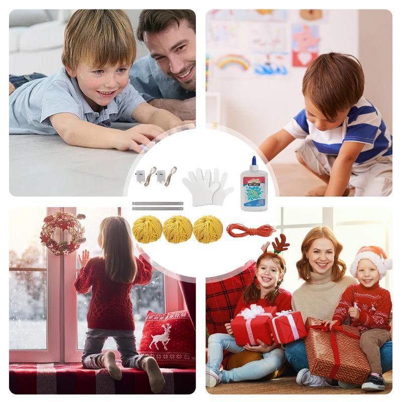 فوانيس مضيئة مصنوعة يدويًا للأطفال ، مجموعات فنية ثلاثية الأبعاد ، متعددة الألوان ، ثلاثية الأبعاد ، عيد الميلاد والمنزل