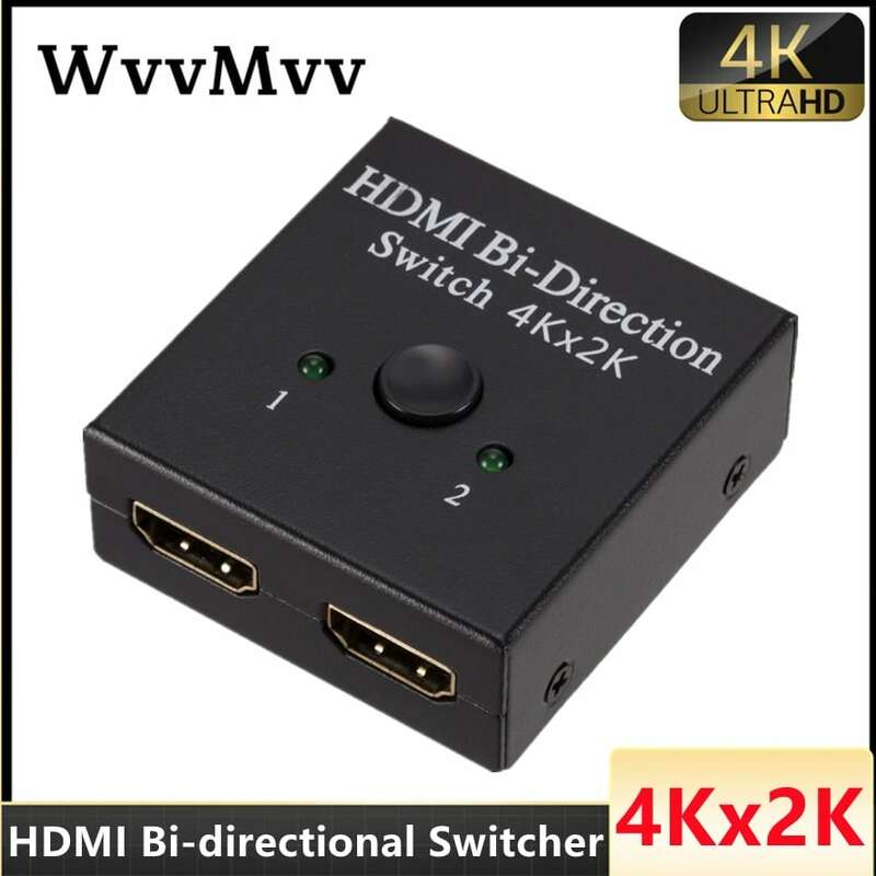 جهاز تحويل 4K x 2K UHD 2 منفذ ثنائي الاتجاه يدوي 2x1 1x2 HDMI AB مفتاح HDCP يدعم 4K FHD Ultra 1080P لجهاز العرض
