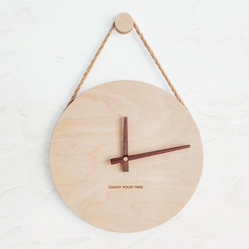 حبل تعليق خشبي بحبل ، بيانات قياس يدوية ، مناسبة لطاولة غرفة المعيشة ، ساعة جمالية ، قطر سم