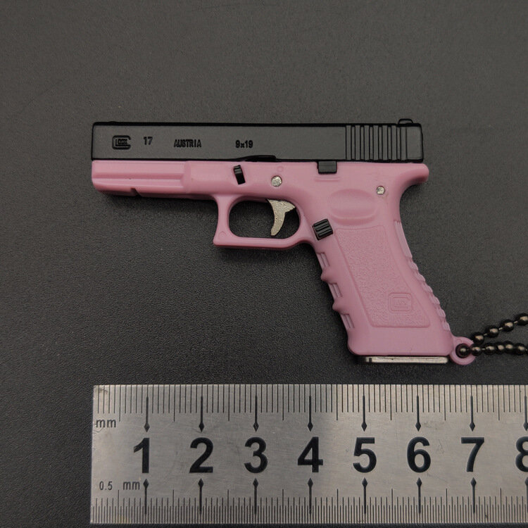 (لا الرصاص) 1:3 Glock G17 سبيكة البلاستيك المفاتيح لعب صغيرة نموذج بندقية قلادة هدية حلية تململ الضغط مكافحة الإجهاد لعبة
