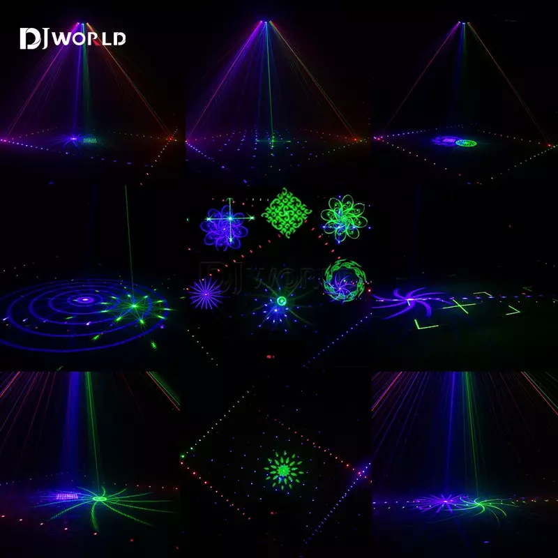 ضوء Gobo بالألوان الكاملة DJworld-RGB ، أضواء تأثير المسرح ، مسح RGB ، دي جي ، ديسكو ، بار ، حفلة ، زفاف ، جهاز عرض للتحكم ، DMX512 ، 6 عيون