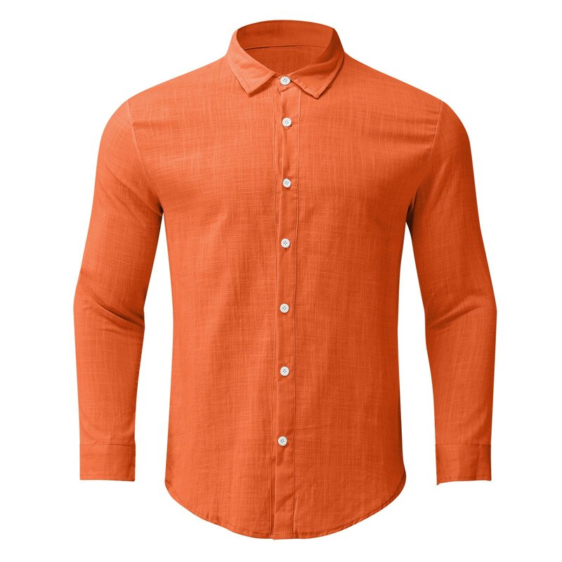الربيع الصيف قميص واحدة الصدر طويلة الأكمام بدوره إلى أسفل طوق ضئيلة الصلبة قميص الرجال عادية قمصان زحاف