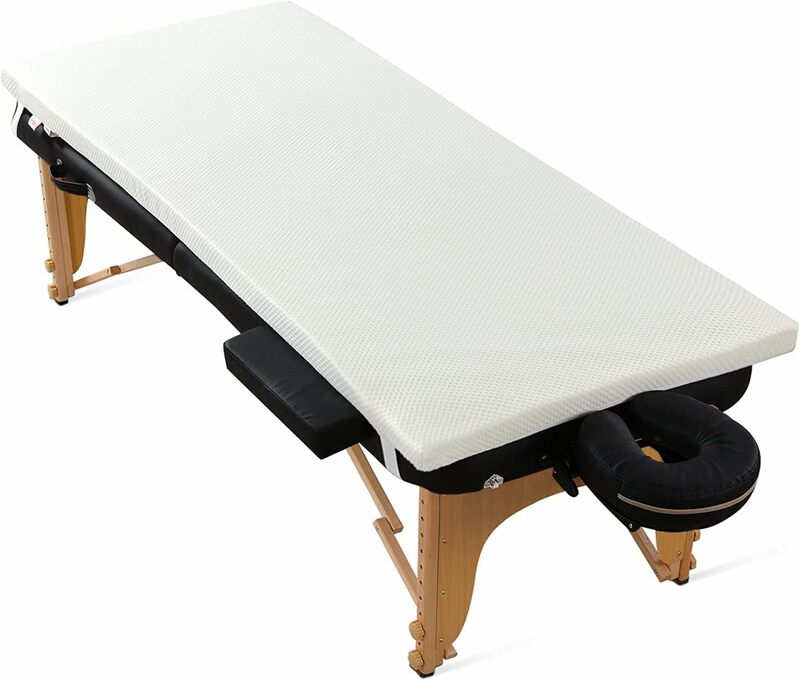 علوية طاولة تدليك بغطاء قابل للإزالة ، رغوة ذاكرة 2 بوصة ، أربطة مرنة ، وسادة سرير رموش مانعة للإنزلاق W