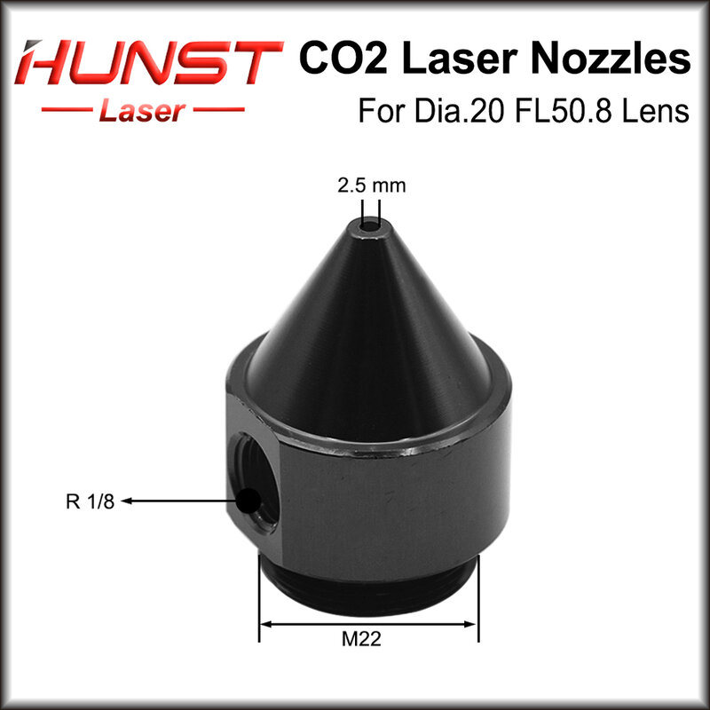 HUNST فوهة الهواء للحصول على عدسات تركيز Dia.20 FL50.8mm لرأس الليزر في آلة تقطيع بالليزر CO2