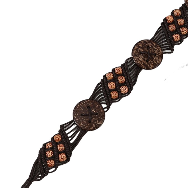حزام كروشيه منسوج يدويًا، حزام حبل عتيق، حزام خصر على الطراز البوهيمي للإناث