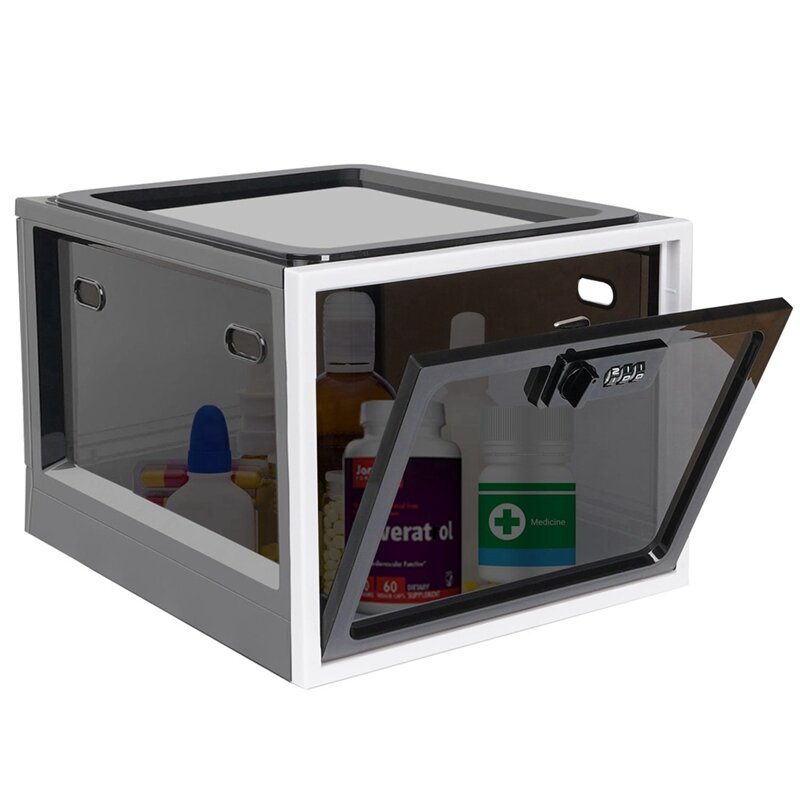 صندوق قفل الدواء القابل للقفل ، صندوق قفل الهاتف الخلوي الأسود ، صندوق قفل الطعام للثلاجة ، خزانة تخزين الكمبيوتر اللوحي