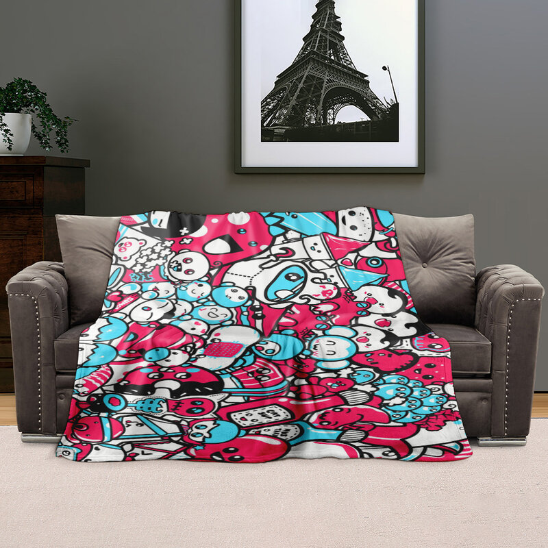 بطانية فلانيل قطيفة طويلة فائقة النعومة ، أريكة صناعية ، ملونة ، دافئة ، مريحة ، شيربا ، سرير ، هدية