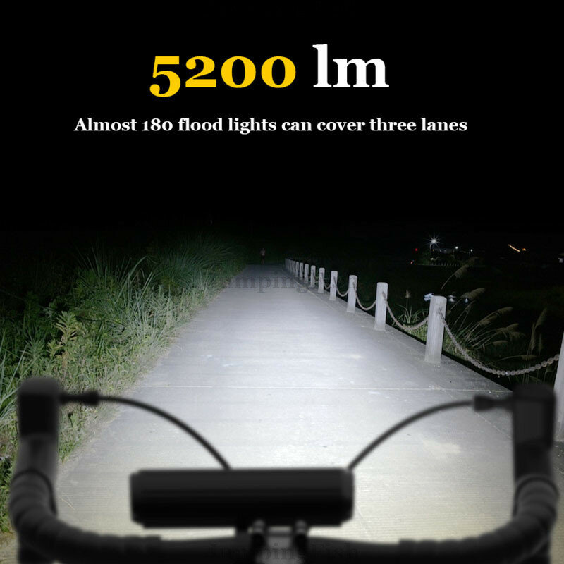 ترقية 5 P90 8000mAh دراجة ضوء دراجة مصباح يدوي نوع-C مصباح قابل للشحن إضاءة أمامية للدراجة السوبر مشرق الدراجة