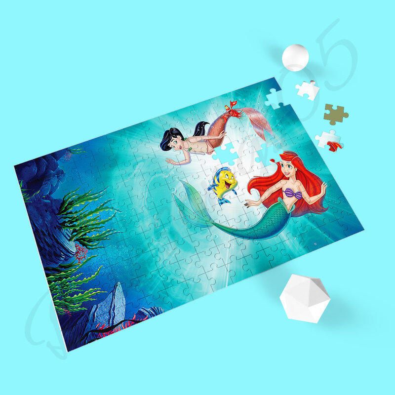 Disney Puzzles for Kids The Little Mermaid 35 300 500 1000 Pieces Wooden Jigsaw Puzzles Cartoon Entertainment Toys and Hobbies