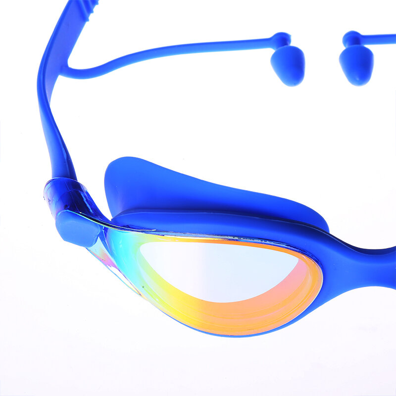 YUELANG المهنية نظارات الوقاية للسباحة السباحة مع سدادات مقاوم للماء نظارات مكافحة الضباب المضادة للأشعة فوق البنفسجية سيليكون نظارات بالكهرباء