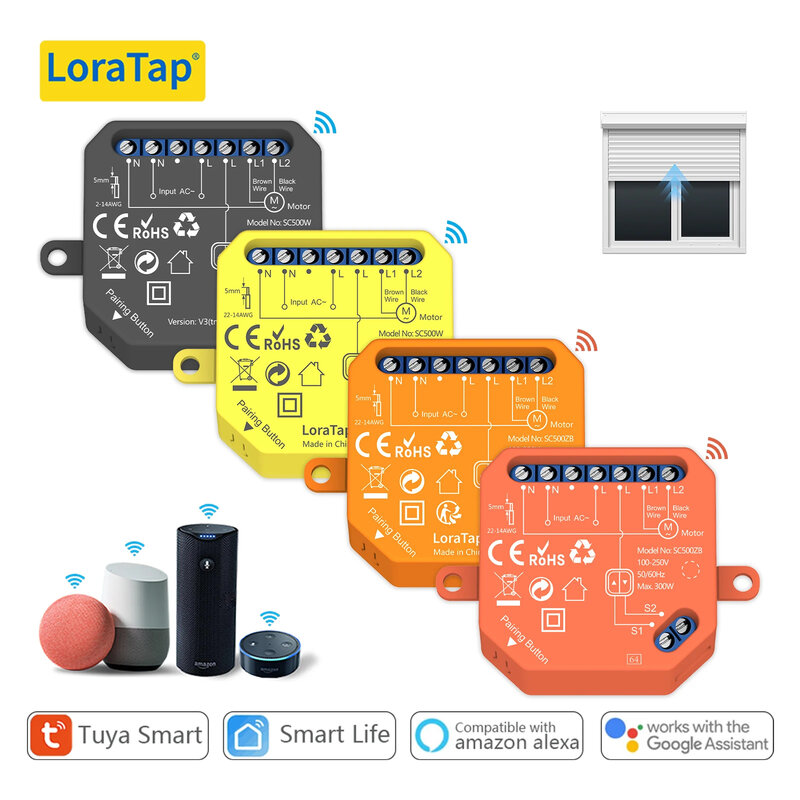 LoraTap تويا واي فاي زيجبي الستار الستائر وحدة التبديل الأسطوانة مصراع المحرك الحياة الذكية App التحكم عن بعد بواسطة أليكسا جوجل الرئيسية
