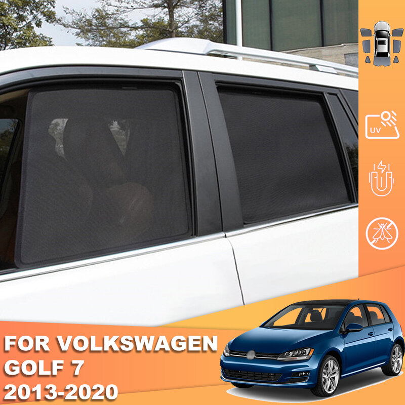 ل Volkswagen VW Golf 7 Mk7 2012-2020 المغناطيسي سيارة ظلة الجبهة عودة الزجاج الأمامي الستار الخلفي الجانب الطفل نافذة الشمس الظل قناع