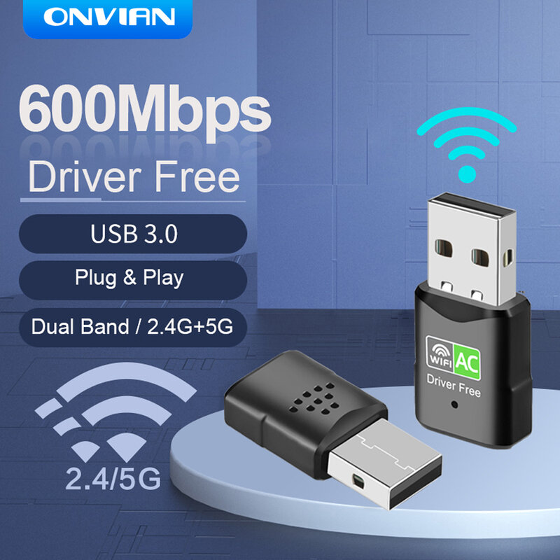 Onvian 600 150mbps البسيطة USB3.0 WiFi محول لاسلكي بطاقة الشبكة سائق حر المزدوج الفرقة 2.4/5GHz WiFi محول ل جهاز كمبيوتر شخصي محمول استلم فاستديلفيري