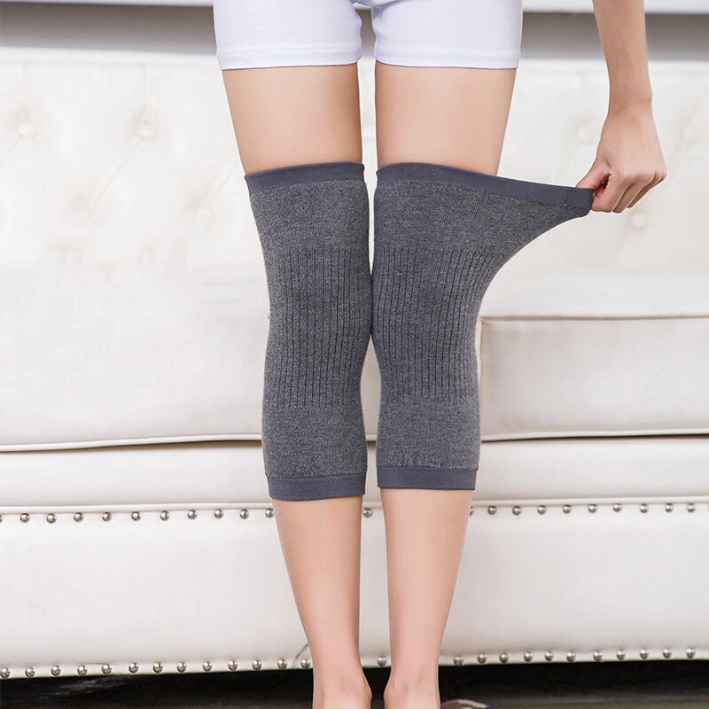 2 قطعة منصات الركبة الصوف الكشمير دعم الرجال النساء الشتاء تدفئة الساق الركبة كم التفاف حامي لآلام المفاصل التهاب المفاصل