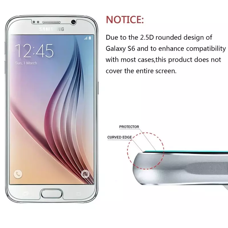 زجاج 9H 2.5D لهاتف SAMSUNG Galaxy S3 S4 S5 S6 S7 ، واقي شاشة زجاجي مقوى لهاتف SAMSUNG S3 S4 S5
