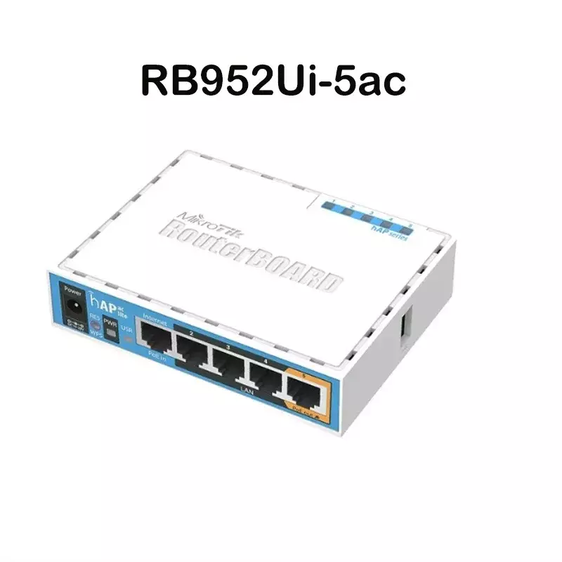MikroTik-نقطة وصول مزدوجة متزامنة ، سوهو هوم ، أصلي ، RB952Ui-5ac2nD ، 733Mbps ، HAP التيار المتناوب لايت ، 2.4G و 5G واي فاي راوتر