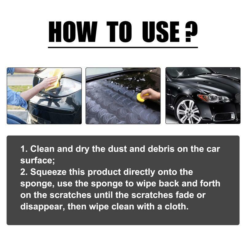 مزيل إصلاح خدوش السيارة مع الإسفنج والمنشفة ، لوازم تنظيف السيارات ، العناية بالشمع والتلميع