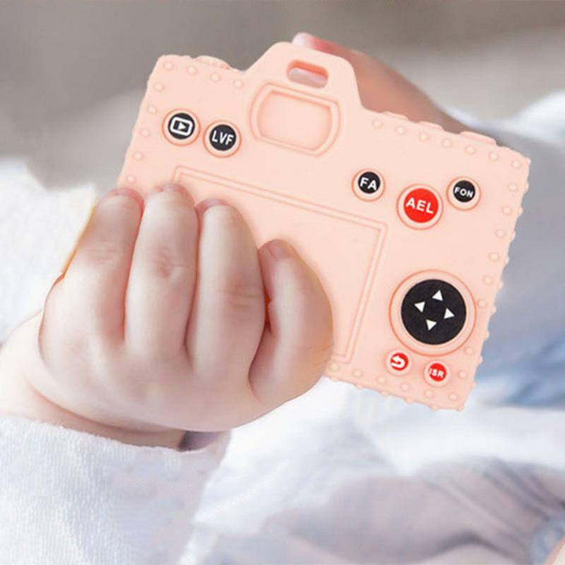 لينة سيليكون التسنين لعب للطفل ، شكل الكاميرا ، التسنين لعب مجموعة للبنين والبنات ، العمر 3 أشهر