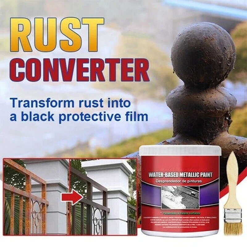 100g Water-Based Anti-Rust Chassis Rust Converter Primer Metal Surface Rust Remover Weather-Proof Long Lasting Deruster