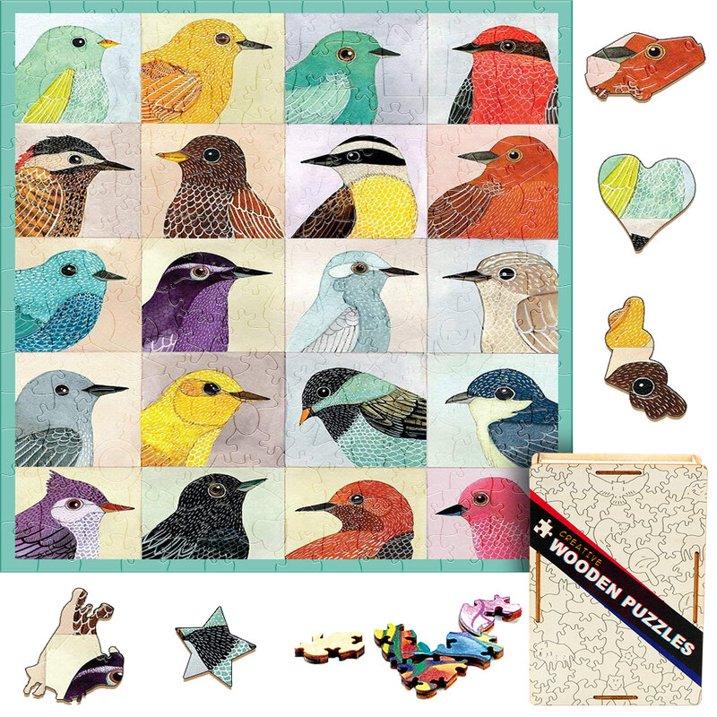 لعبة ألغاز خشبية على شكل حيوانات ألغاز خشبية للكبار ألعاب تعليمية على شكل طيور ألغاز هدايا للأطفال