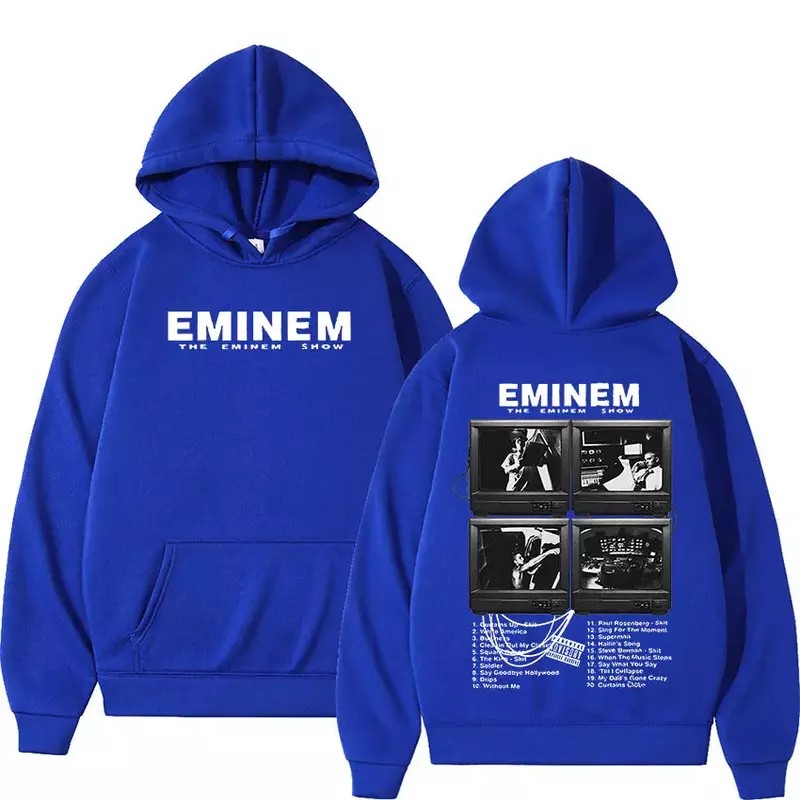 الرجال والنساء Eminem جولة العالم مطبوعة هوديي ، البلوفرات المتضخم ، بلوزات خمر ، شارع العليا الموضة ، الهيب هوب ، Hot