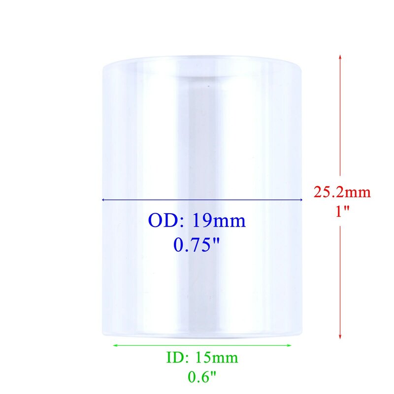 TIG10 # زجاج درجة حرارة عالية شفافة تصور مقاومة للحرارة O-خواتم ل WP9/17/18/20/26 المواد الاستهلاكية عدسة الغاز قصير