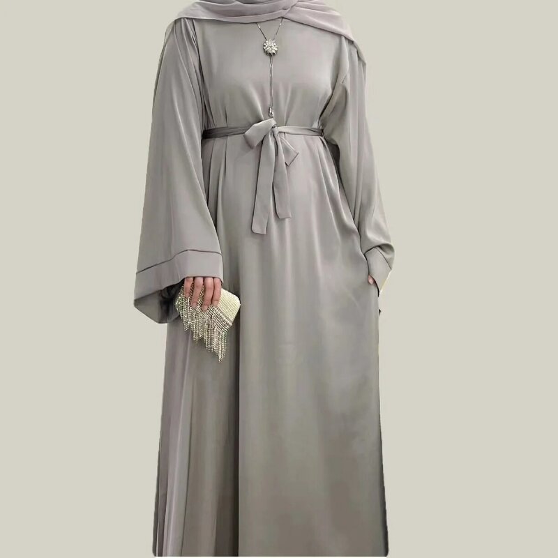 عبايات نسائية دبي فستان قفطان للحفلات ، فستان إسلامي ، ملابس نموذجية أساسية ، أحادية اللون ، مقاس كبير ، أزياء دبي
