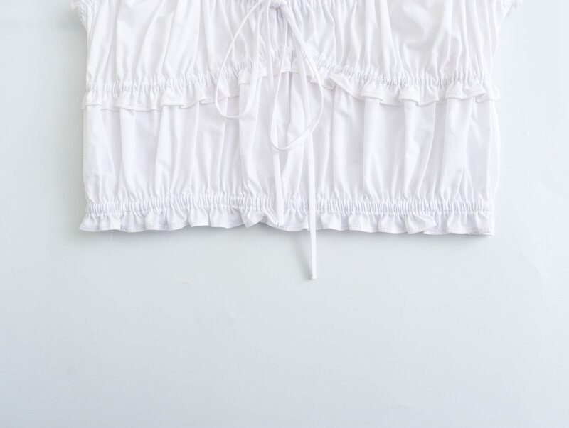 بلوزات نسائية على شكل فراشة ، قمصان نسائية عتيقة ، توبات أنيقة ، بوبلين أبيض ، موضة جميلة ، جديدة ،
