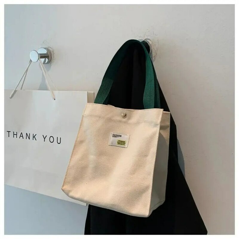 حقائب تسوق من القطن صديقة للبيئة ، حقيبة حمل قماش بسيطة ، النسخة الكورية ، حقيبة تسوق صغيرة عادية ، موضة جديدة