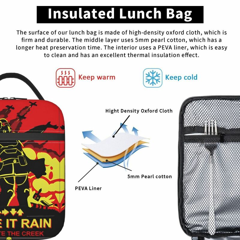 حقيبة الغداء المعزولة القابلة لإعادة الاستخدام ، حمل محمول ، معزول ، حمل ، صندوق الغداء ، المدرسة ، في الهواء الطلق ، helldiver 2