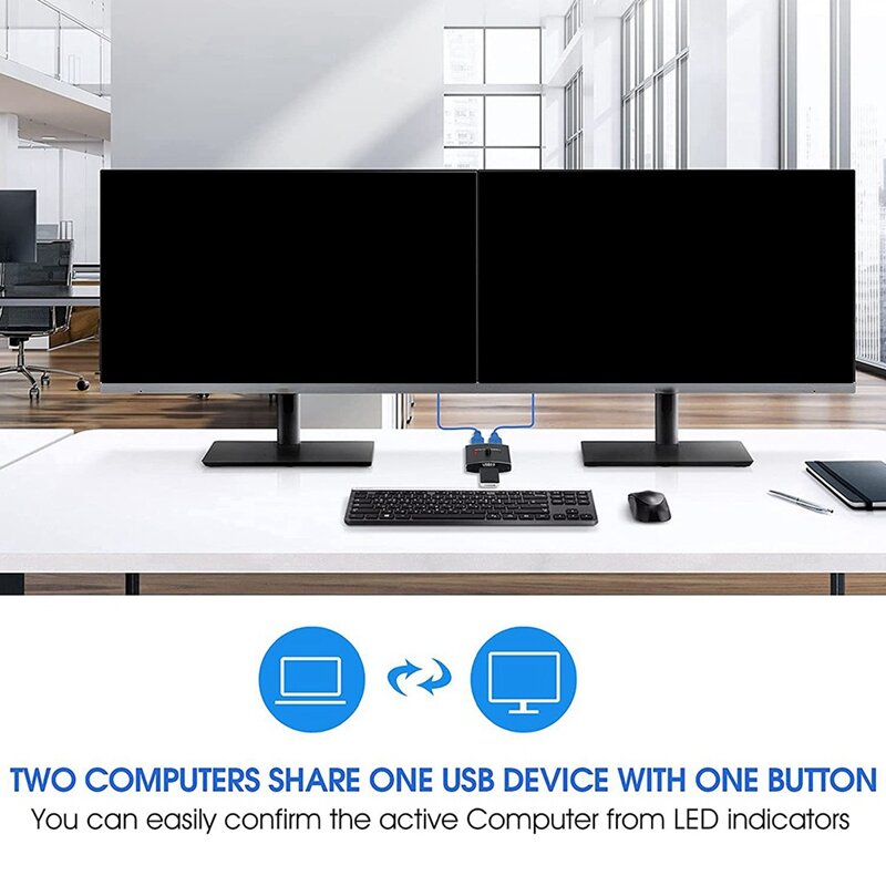 USB 3.0 مفتاح محدد مفتاح ماكينة افتراضية معتمدة على النواة 5Gbps 2 في 1 خارج USB التبديل USB 3.0 اتجاهين أكثر حدة لمشاركة لوحة المفاتيح الماوس الطابعة