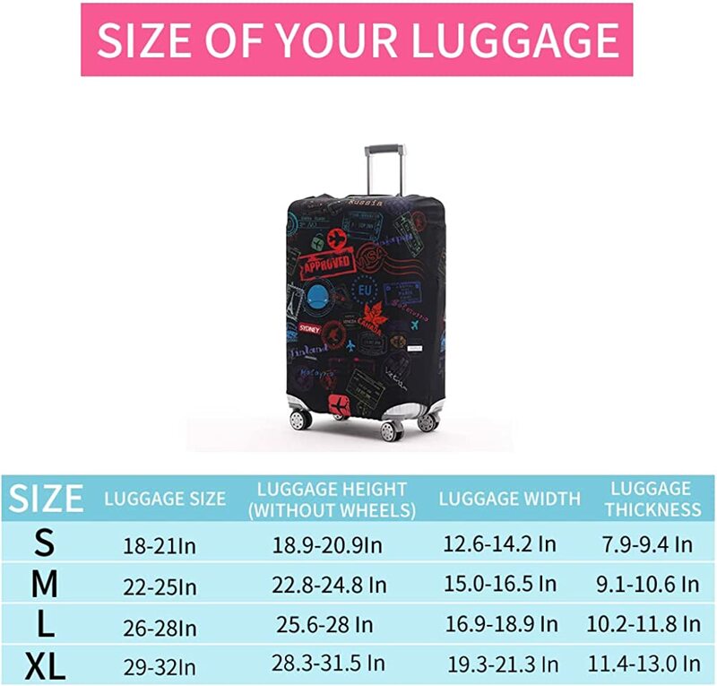 Go Travel-World غطاء للأمتعة قابل للغسل حقيبة حامي المضادة للخدش حافظة لحقيبة السفر يناسب الأمتعة 18-32 بوصة