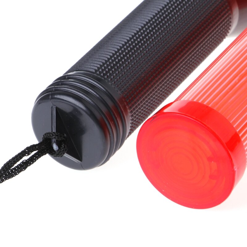 عصا المرور البلاستيكية القوية مصباح يدوي LED الشعلة 3 أوضاع إعداد ستروب