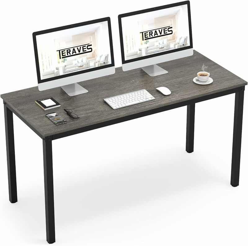 مكتب كمبيوتر مكتبي ، طاولة طعام ، محطة عمل كتابة متينة للمكتب المنزلي ، بلوط أسود ، من نوع Teraves