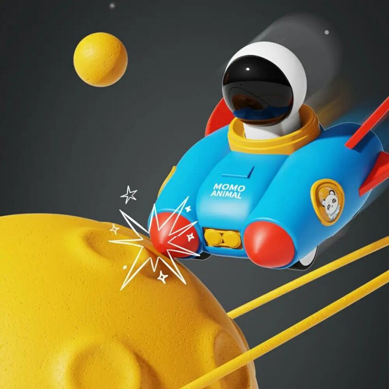 رائد الفضاء صاروخ سيارة مع ميزة الصحافة للذهاب للأطفال ، متعة الجمود إشراك لعبة للأطفال ، الكرتون ، الأولاد