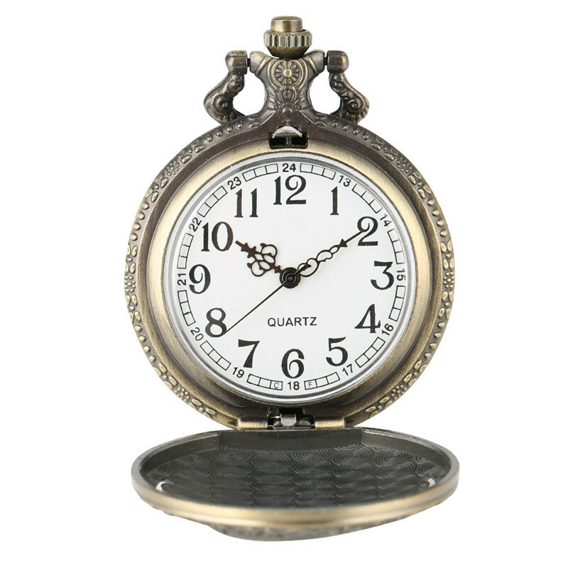 ساعة جيب كوارتز مع قلادة للرجال والنساء ، برونزية عتيقة ، الشعب الهندي ، سلسلة ، ملحق سهم ، ساعة ، هدية