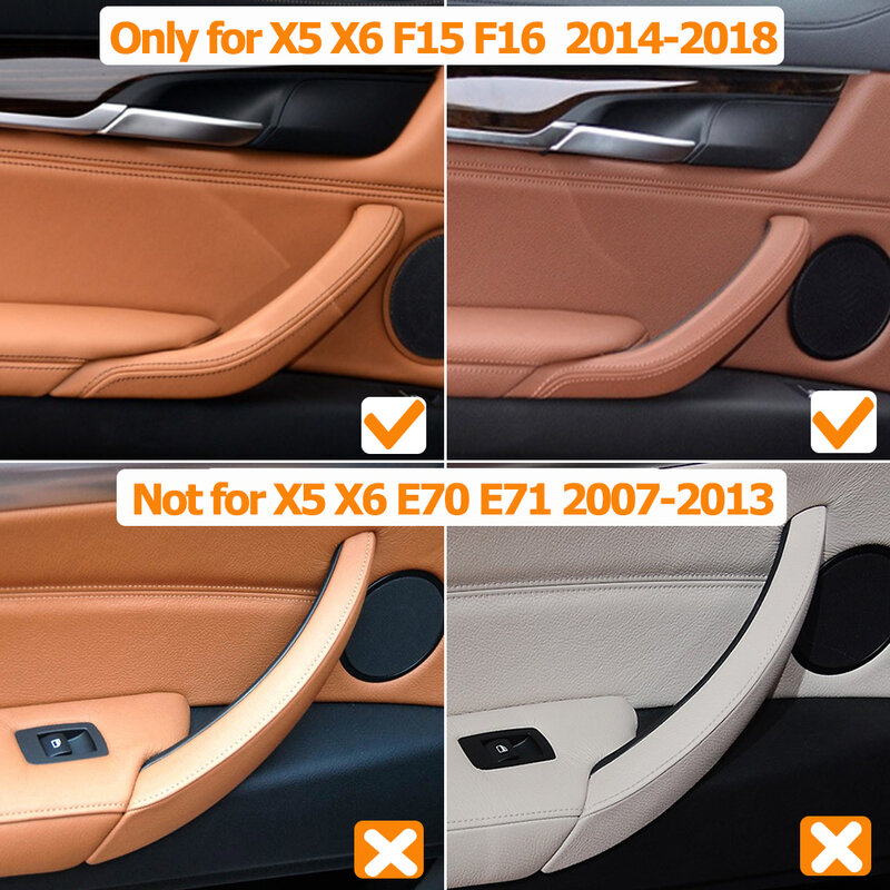 LHD RHD الداخلية غطاء مقبض باب الركاب ، وقطع غيار قطع غيار لسيارات BMW X5 ، X6 ، F15 ، F16 ، 2014 ، 2015 ، 2016 ، 2017 ، 2018 ، 3 قطعة مجموعة