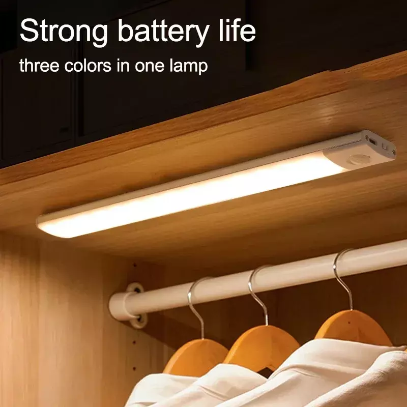 مصباح LED مستشعر حركة ليلي ، رقيق ، USB قابل لإعادة الشحن ، مصابيح قابلة للإضاءة ، تحت الخزانة ، المطبخ ، غرفة النوم ، إضاءة خزانة الملابس