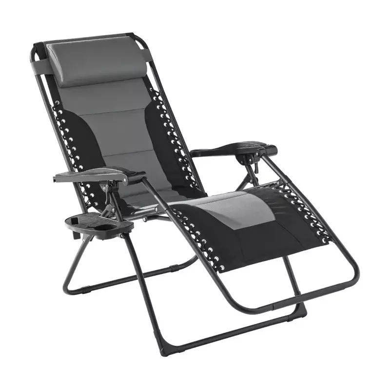 ماينفيشيون-كرسي بدون جاذبية كبير الحجم ، مقعد بنجي حبال ، رمادي وأسود ، في الهواء الطلق