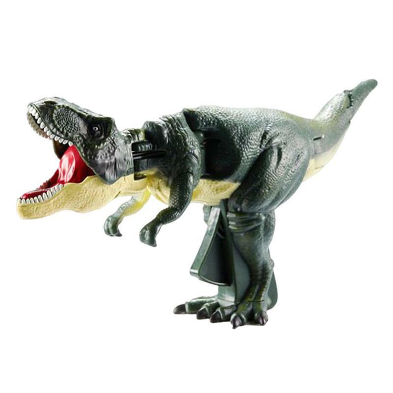 لعبة ديناصور مع صوت وحركة للاطفال ، اضغط على الرأس والذيل من نموذج تيرانوصور ريكس للتحرك ، ديناصور سريع الانفعال