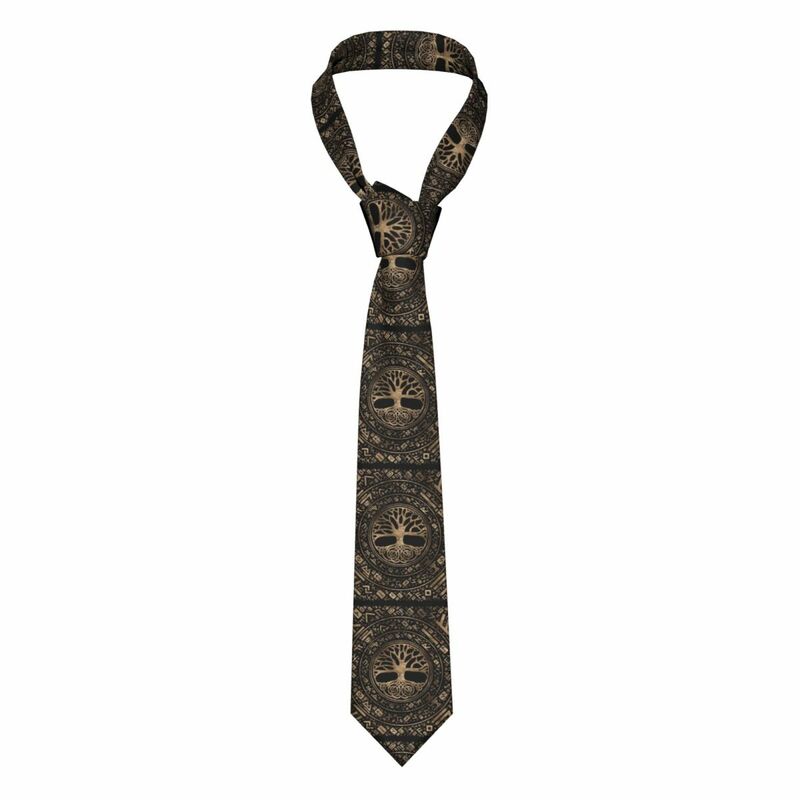 ربطة عنق رسمية للرجال ، شجرة الحياة ، Yggdrasil ، نمط رونيك ، حرير مخصص ، رمز نورس فايكنغ ، ربطة عنق للمكتب