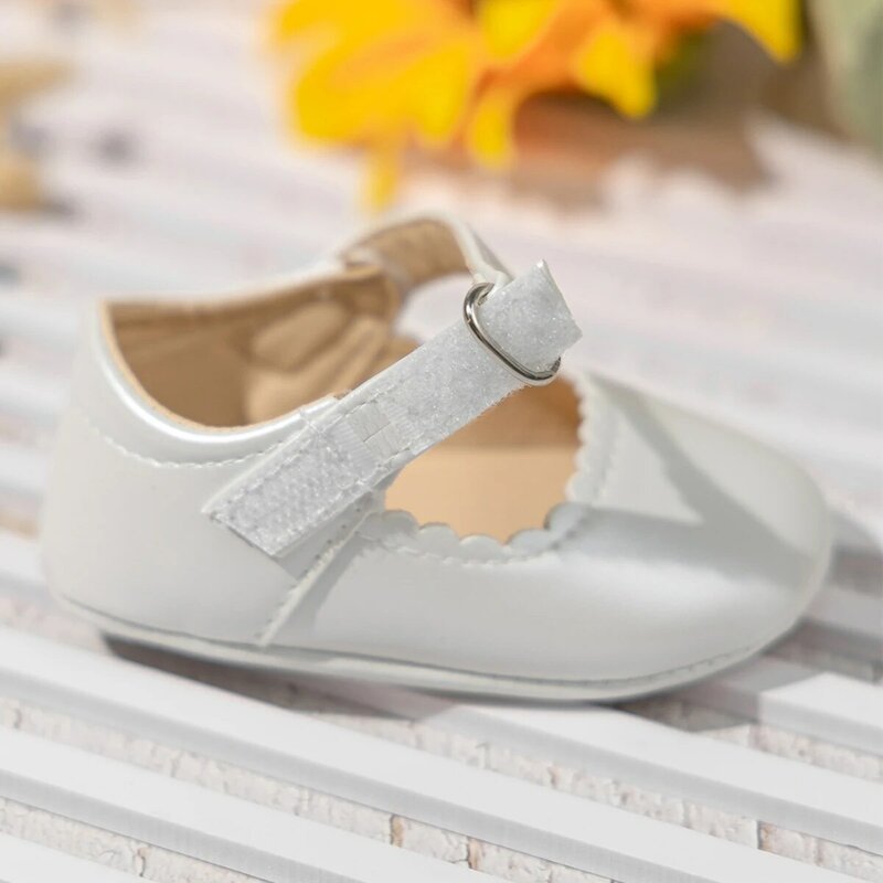 KIDSUN-عدم الانزلاق بولي Rubber المطاط وحيد أحذية للبنات ، فستان المولود الجديد ، أحذية بيضاء لأول ووكر طفل صغير ، الرقص الزفاف ، الربيع