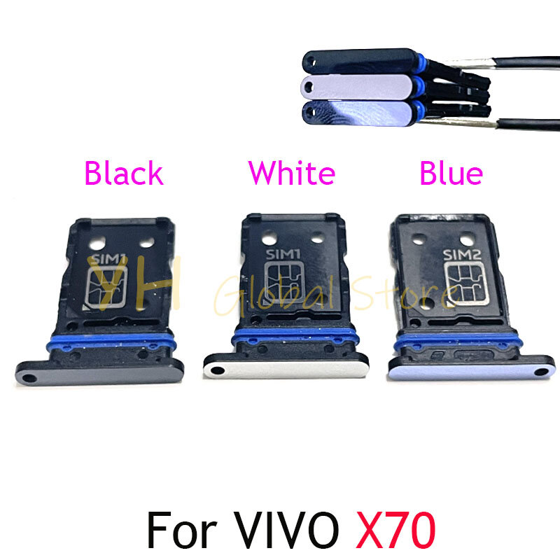 حامل درج فتحة بطاقة Sim ، قطع غيار إصلاح ، مناسب لـ VIVO X70 Pro Plus ، X80 Pro ، بطاقة Sim