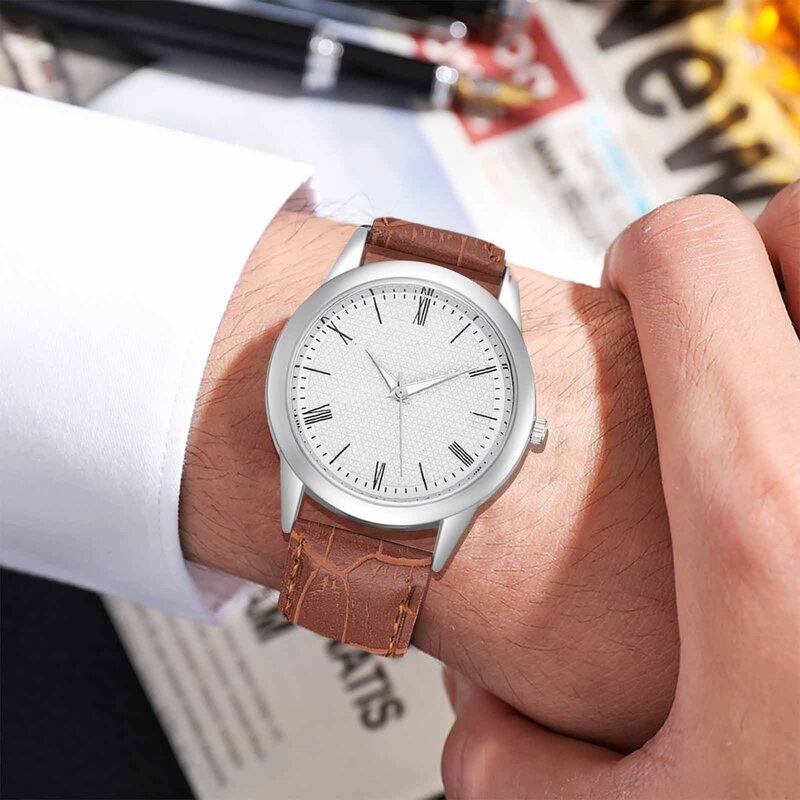 ساعة كوارتز جلدية كاجوال فاخرة للرجال ، ساعة يد رجال الأعمال ، ساعات الموضة للرجال